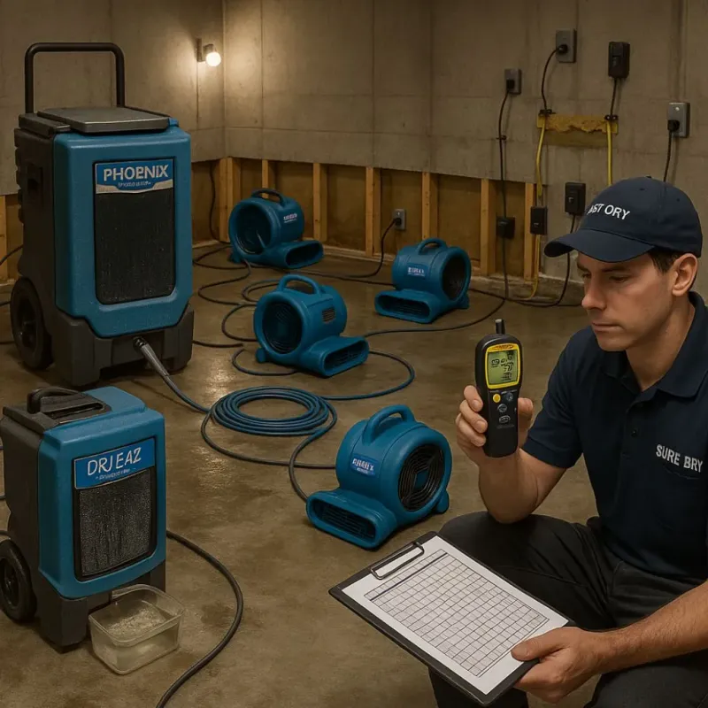 Structural Drying and Dehumidification process in Terrell, TX